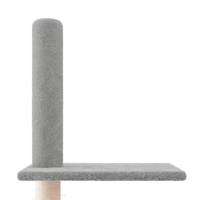Albero per Gatti Pavimento Soffitto Grigio Chiaro 250,5-276,5cm 171721