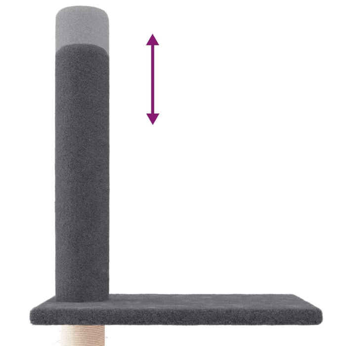 Albero per Gatti Pavimento Soffitto Grigio Scuro 250,5-276,5 cm 171722
