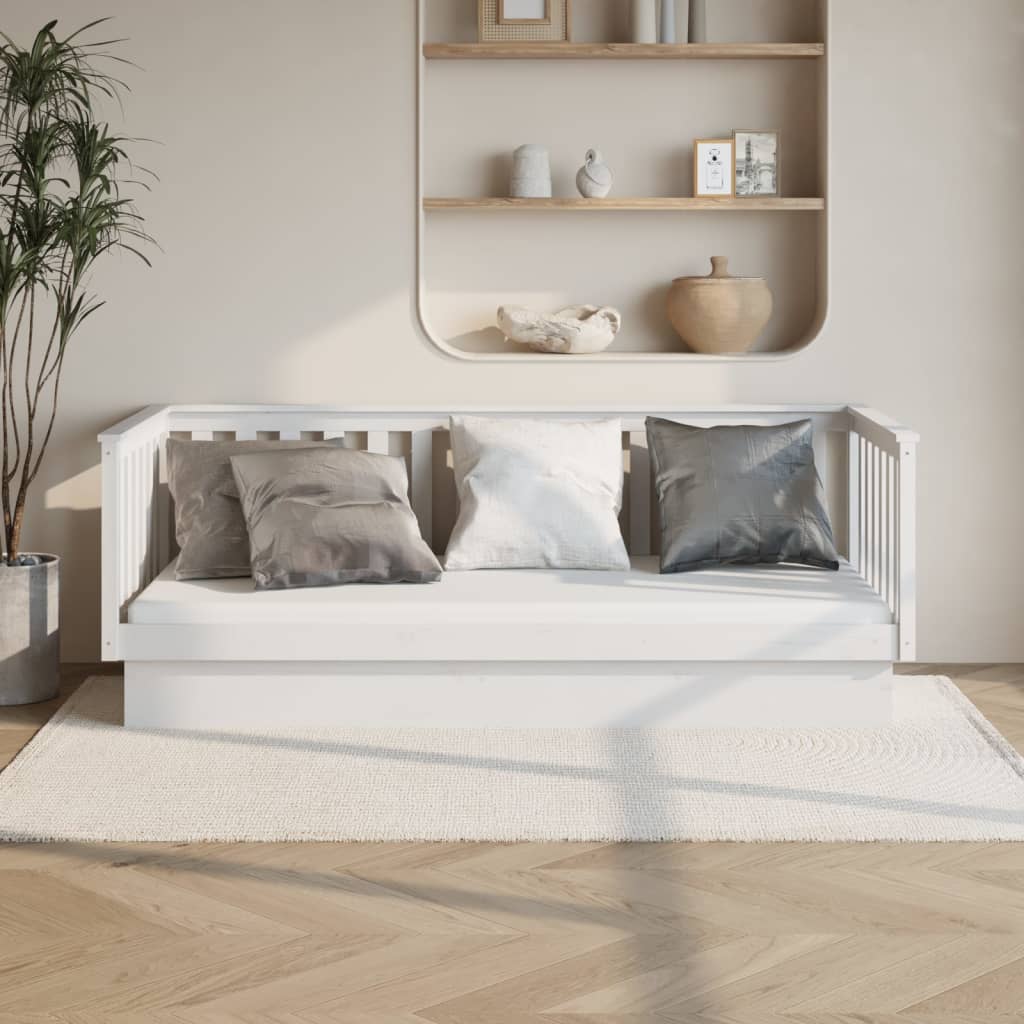 Dormeuse senza Materasso Bianco 100x200 cm Legno Massello Pino 821570