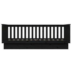 Dormeuse Nera 100x200 cm in Legno Massello di Pino 821573