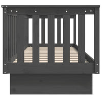 Dormeuse Grigia 90x190 cm in Legno Massello di Pino