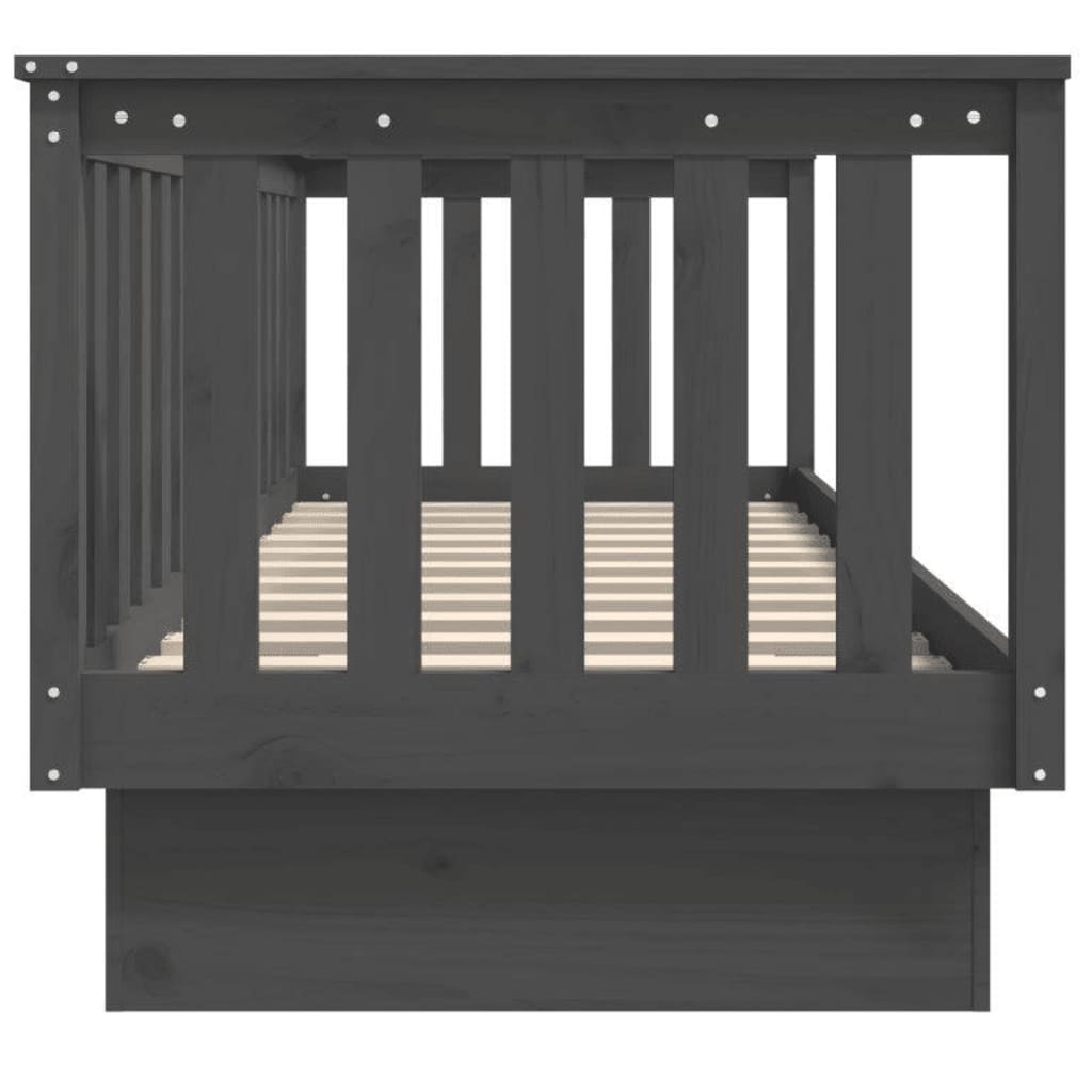 Dormeuse Grigia 90x190 cm in Legno Massello di Pino 821581