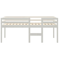 Letto a Soppalco Bianco 90x200 cm in Legno Massello di Pino 821605