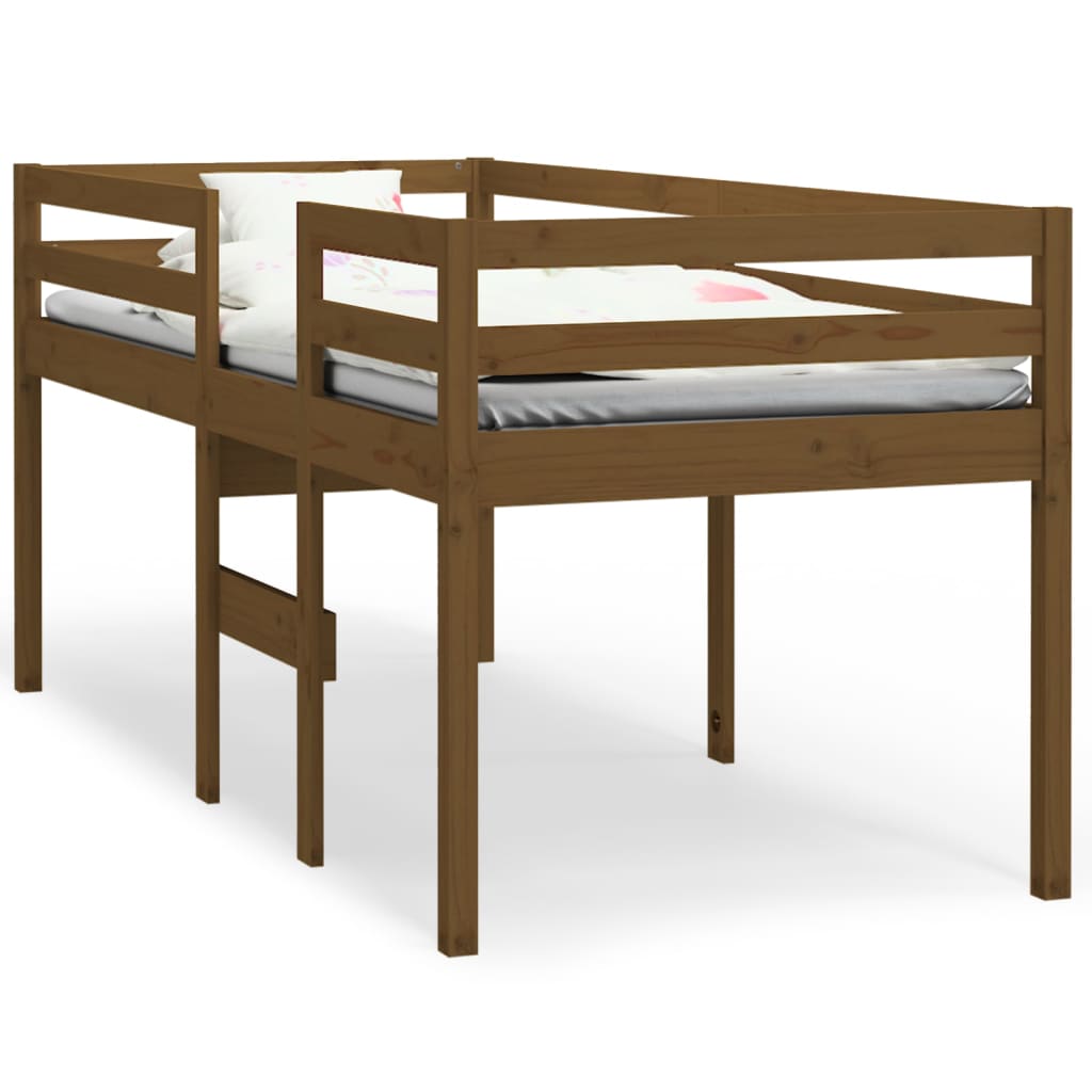 Letto a Soppalco Ambra 75x190 cm in Legno Massello di Pino 821622