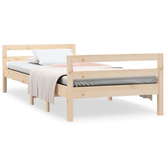 Letto senza Materasso 90x190 cm in Legno Massello di Pino 821634