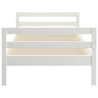 Letto senza Materasso Bianco 90x190 cm in Legno Massello Pino 821635