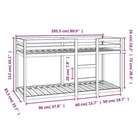 Letto a Castello 80x200 cm in Legno Massello di Pino cod mxl 63589