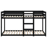 Letto a Castello Nero 80x200 cm in Legno Massello di Pino 821653