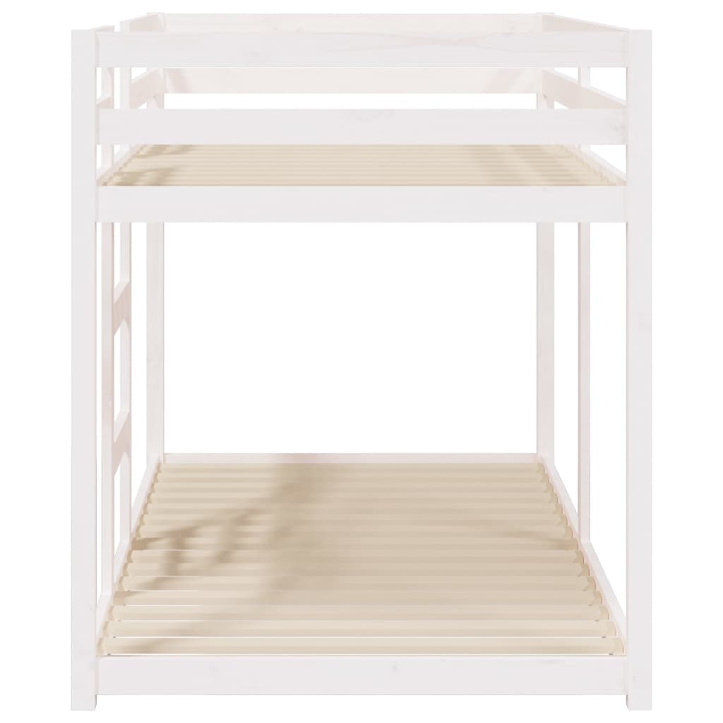 Letto a Castello senza Materasso Bianco 90x190cm Massello Pino 821655
