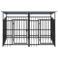 Gabbia per Cani da Esterno con Tetto in Acciaio 3,75 m² 3124589