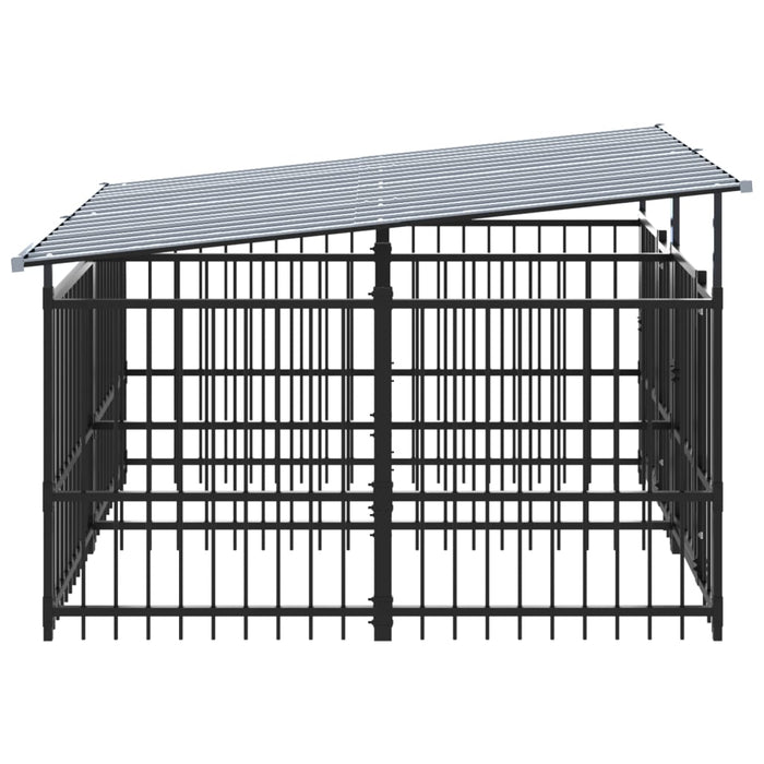 Gabbia per Cani da Esterno con Tetto in Acciaio 3,75 m² 3124589