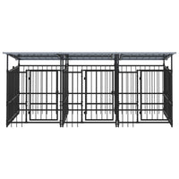 Gabbia per Cani da Esterno con Tetto in Acciaio 5,63 m² 3124590