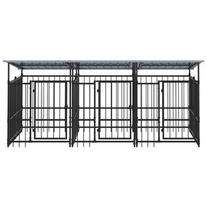 Gabbia per Cani da Esterno con Tetto in Acciaio 5,63 m² 3124590