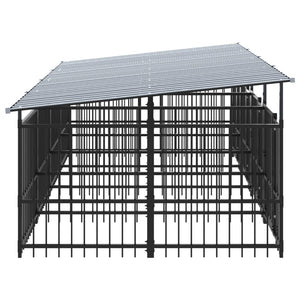 Gabbia per Cani da Esterno con Tetto in Acciaio 7,51 m² 3124591