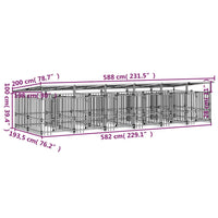 Gabbia per Cani da Esterno con Tetto in Acciaio 11,26 mÂ² cod mxl 44307
