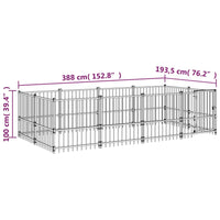 Gabbia per Cani da Esterno in Acciaio 7,51 mÂ² cod mxl 37570