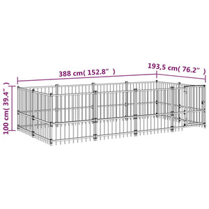 Gabbia per Cani da Esterno in Acciaio 7,51 mÂ² cod mxl 37570