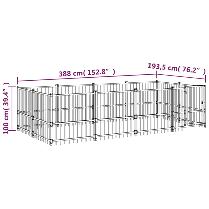 Gabbia per Cani da Esterno in Acciaio 7,51 mÂ² cod mxl 37570