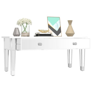 Tavolino Salotto a Specchio 106x45x45cm Legno Multistrato Vetro 348528