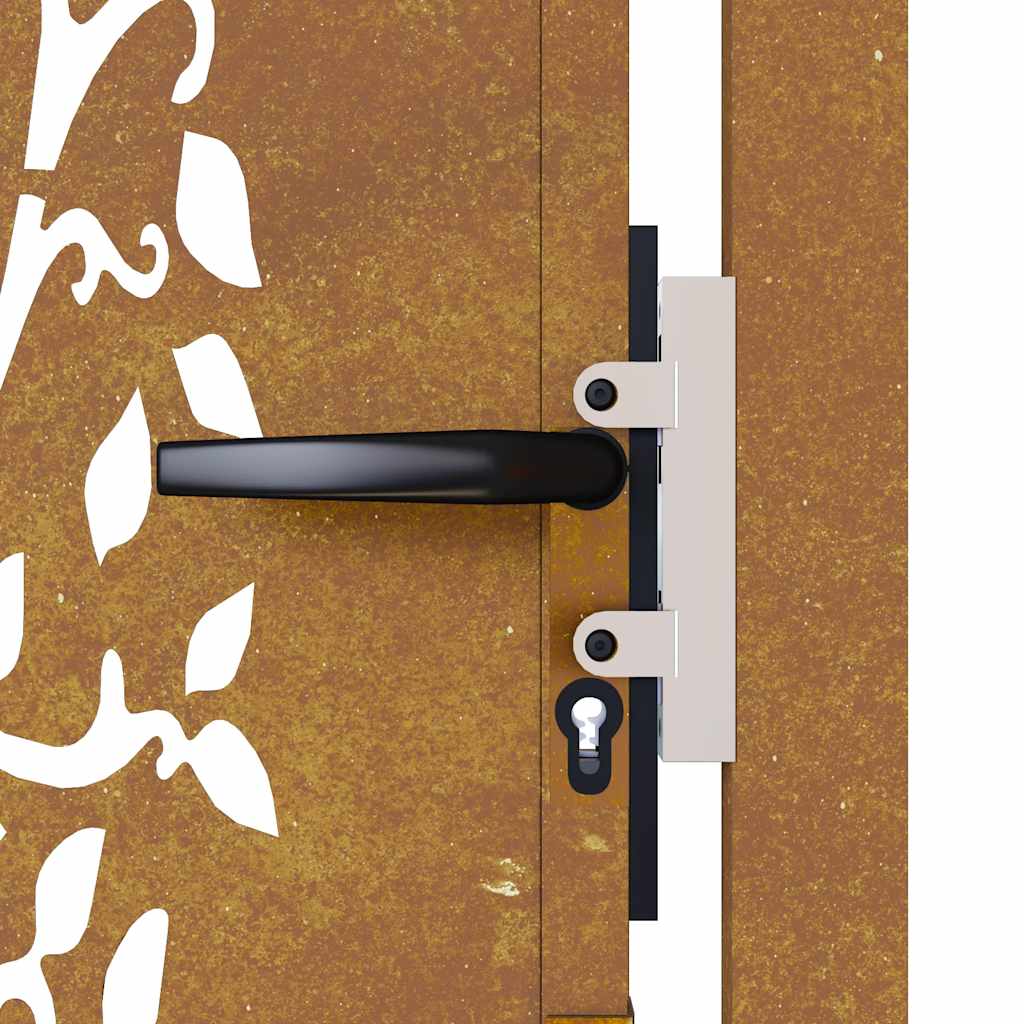 Cancello da Giardino 105x80 cm in Acciaio Corten Design Albero