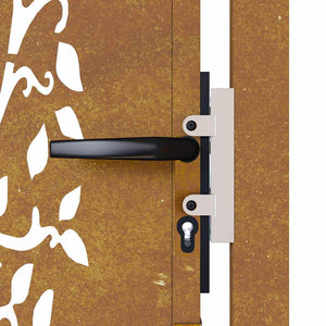 Cancello da Giardino 105x80 cm in Acciaio Corten Design Albero