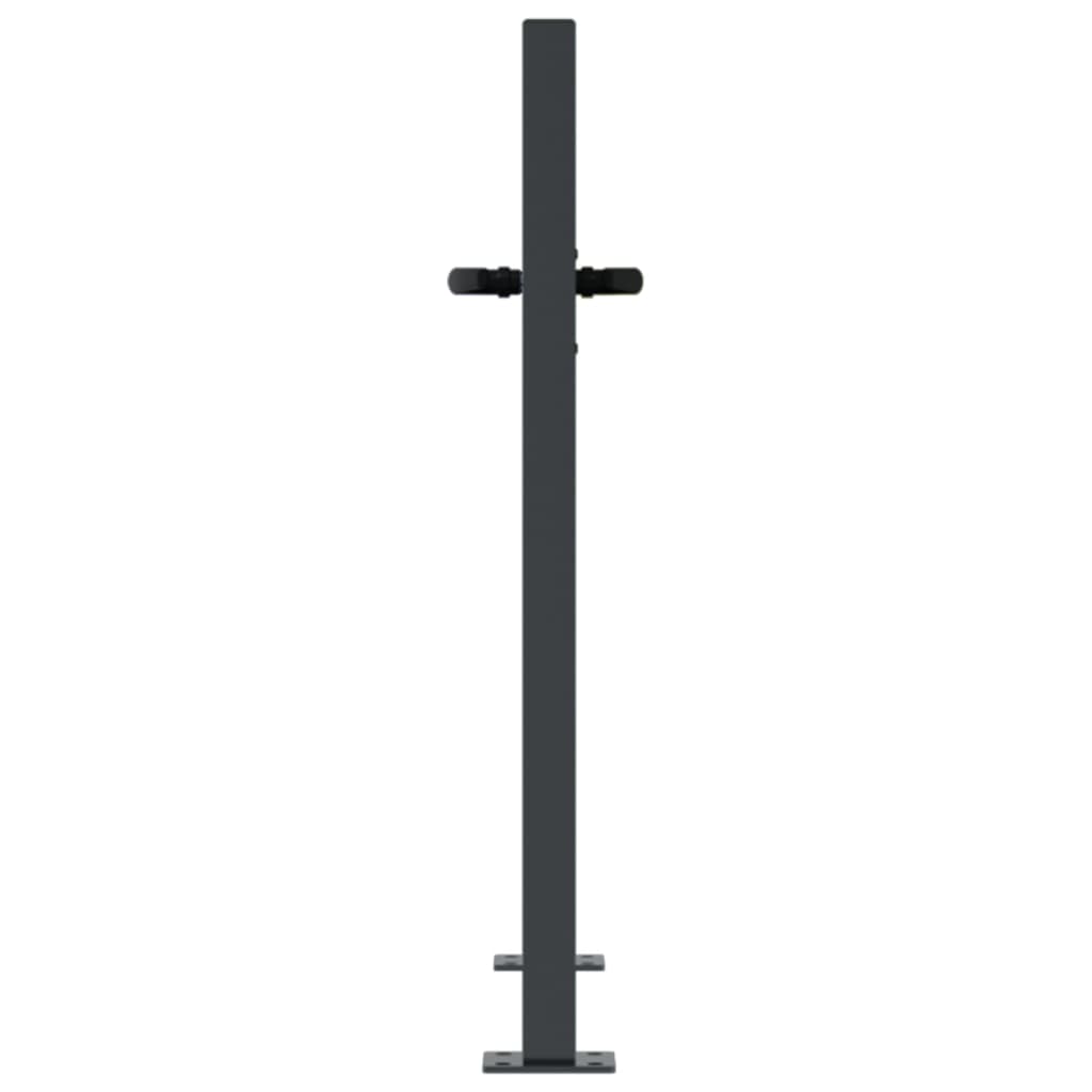 Cancello Giardino Antracite 105x105 cm in Acciaio Design Erba 153167