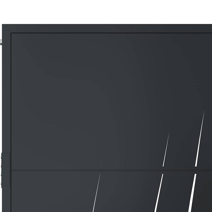 Cancello da giardino-Porta da giardino antracite 105x130 cm in acciaio design erba