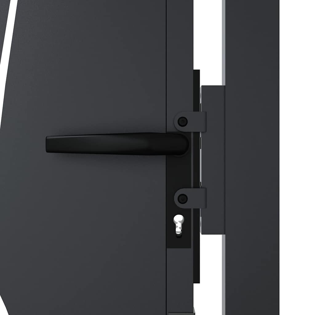 Cancello da giardino-Porta da giardino antracite 105x130 cm in acciaio design erba