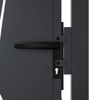 Cancello da giardino-Porta da giardino antracite 105x130 cm in acciaio design erba