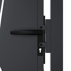 Cancello da giardino-Porta da giardino antracite 105x130 cm in acciaio design erba