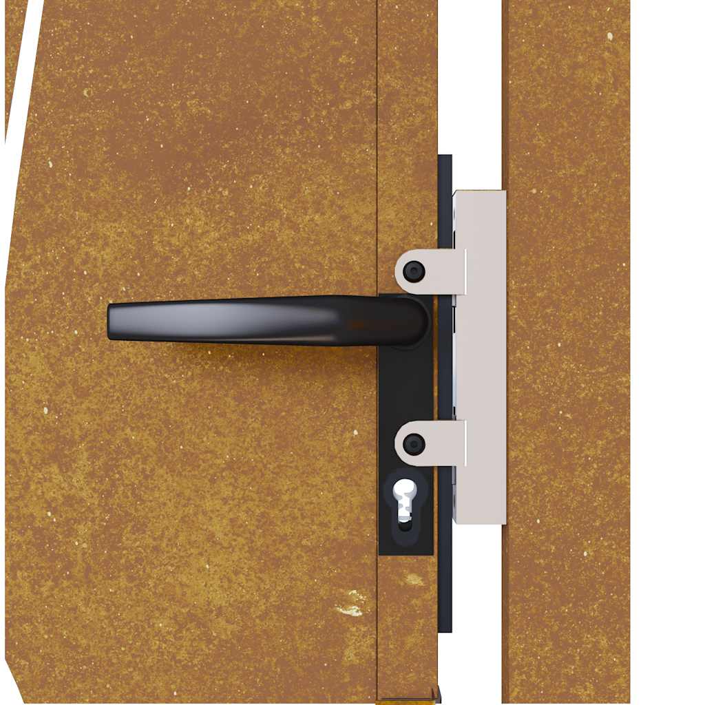 Cancello da Giardino 105x105 cm in Acciaio Corten Design Erba 153173