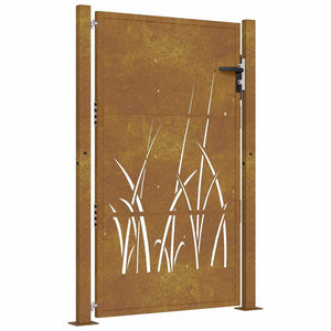 Cancello da Giardino 105x155 cm in Acciaio Corten Design Erbacod mxl 104006