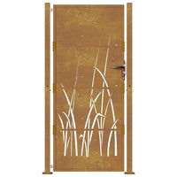 Cancello da Giardino 105x180 cm in Acciaio Corten Design Erba