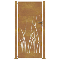 Cancello da Giardino 105x205 cm in Acciaio Corten Design Erba