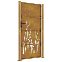 Cancello da Giardino 105x205 cm in Acciaio Corten Design Erba