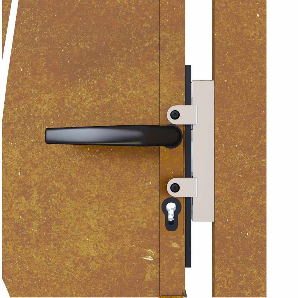 Cancello da Giardino 105x205 cm in Acciaio Corten Design Erba