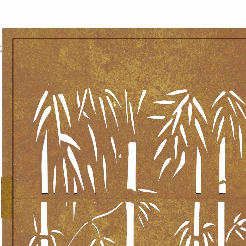 Cancello da Giardino 105x130 cm in Acciaio Corten Design Bambù