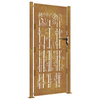 Cancello da Giardino 105x205 cm in Acciaio Corten Design BambÃ¹cod mxl 104395