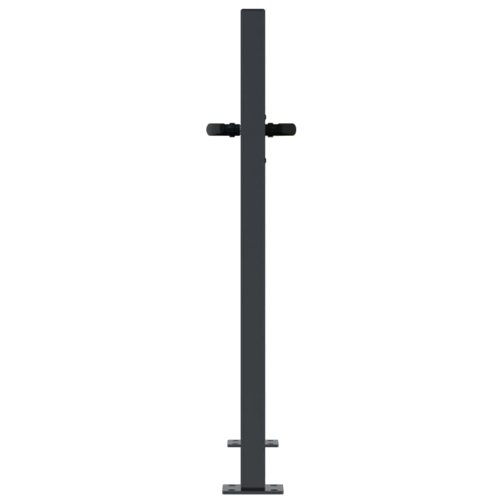 Cancello Giardino Antracite 105x80cm in Acciaio Design Quadrato