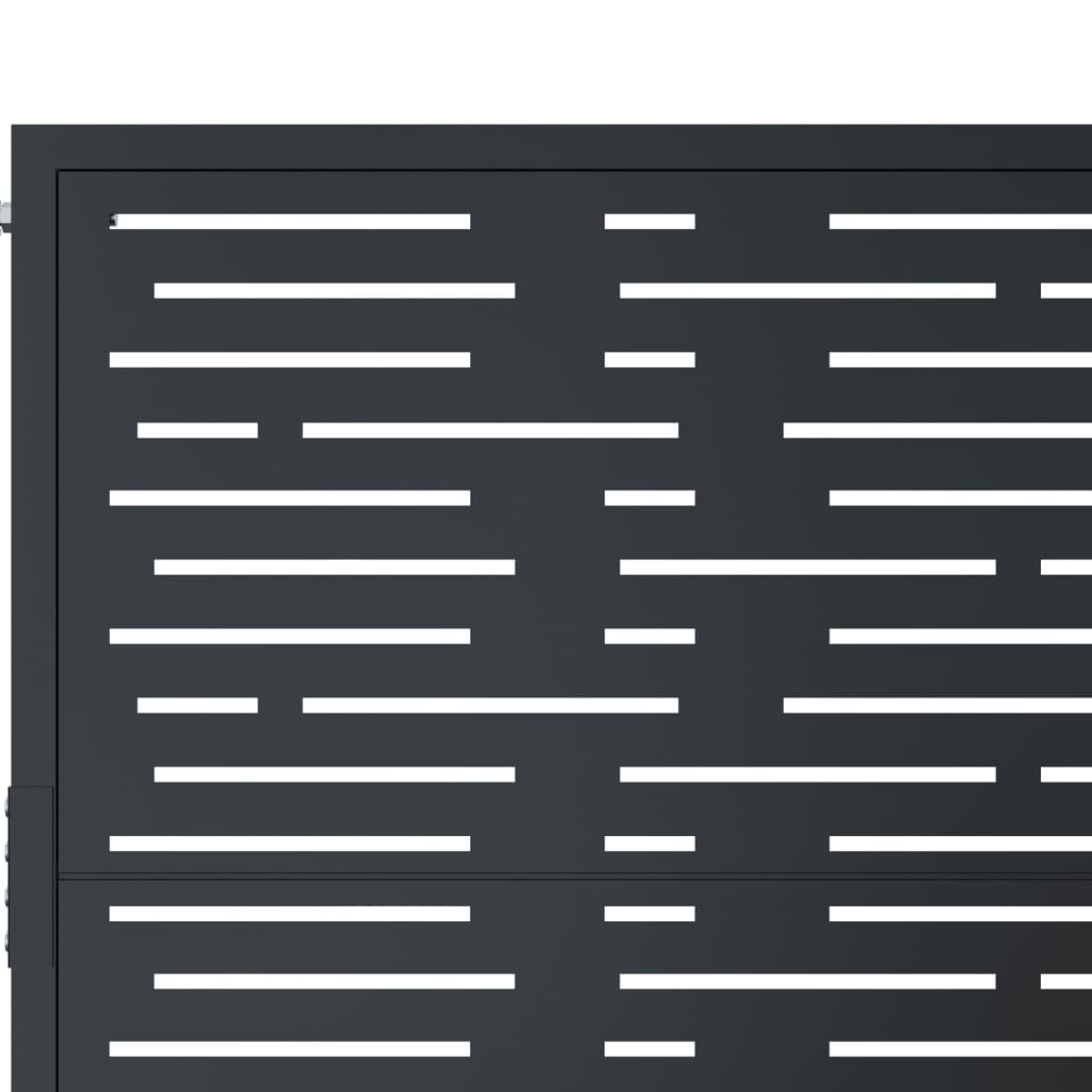 Cancello Giardino Antracite 105x105 cm Acciaio Design Quadrato