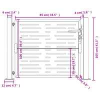 Cancello Giardino Antracite 105x105 cm Acciaio Design Quadrato
