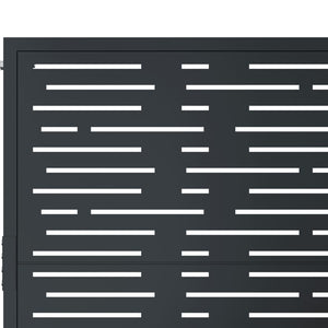 Cancello Giardino Antracite 105x130 cm Acciaio Design Quadrato