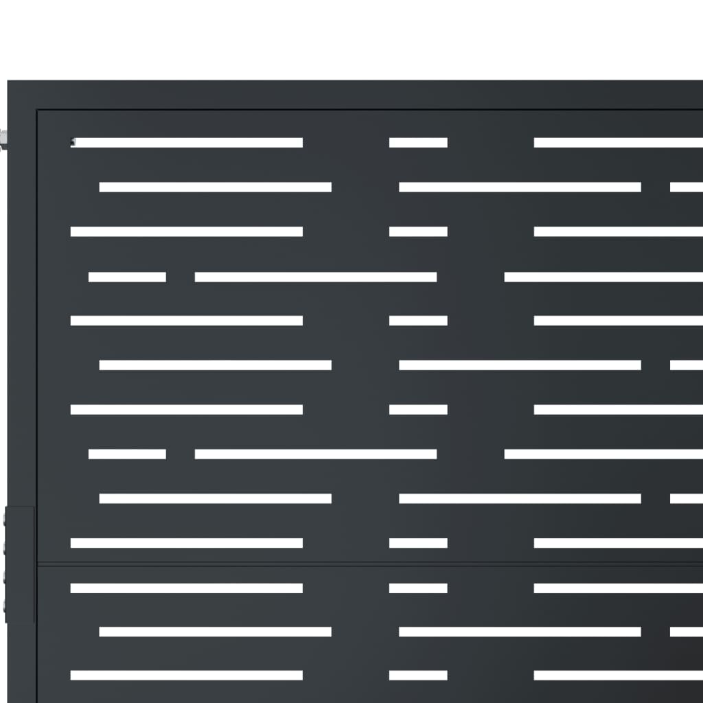 Cancello Giardino Antracite 105x155 cm Acciaio Design Quadrato 153193