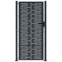 Cancello da giardino-Porta da giardino antracite 105x180 cm in acciaio design quadrato