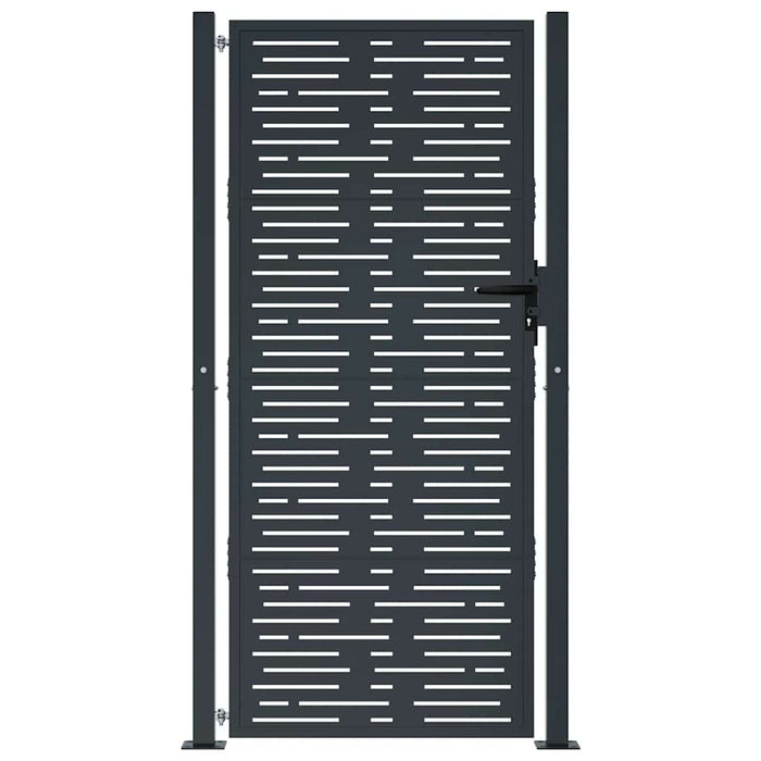 Cancello da giardino-Porta da giardino antracite 105x180 cm in acciaio design quadrato