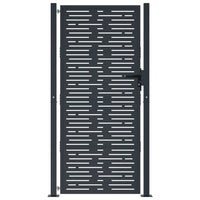 Cancello Giardino Antracite 105x180 cm Acciaio Design Quadrato