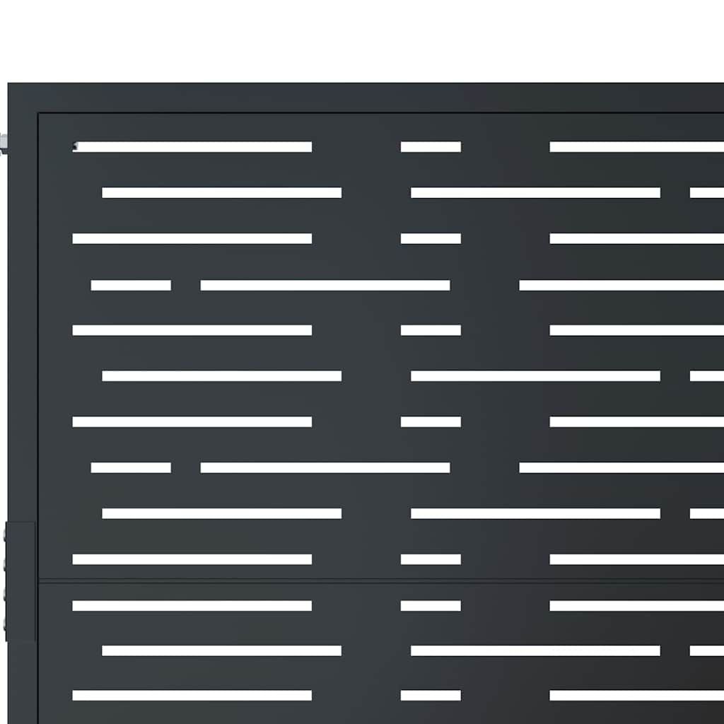 Cancello da giardino-Porta da giardino antracite 105x180 cm in acciaio design quadrato