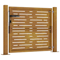 Cancello da Giardino 105x80m in Acciaio Corten Design Quadrato