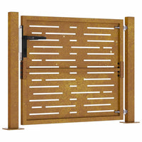 Cancello da giardino-Porta da giardino 105x80 cm in acciaio Corten design quadrato