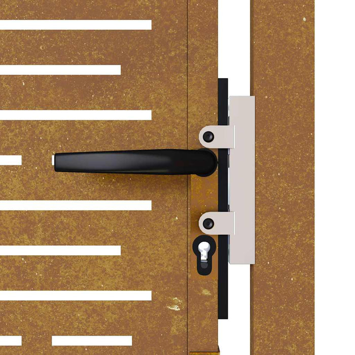 Cancello da Giardino 105x80m in Acciaio Corten Design Quadrato